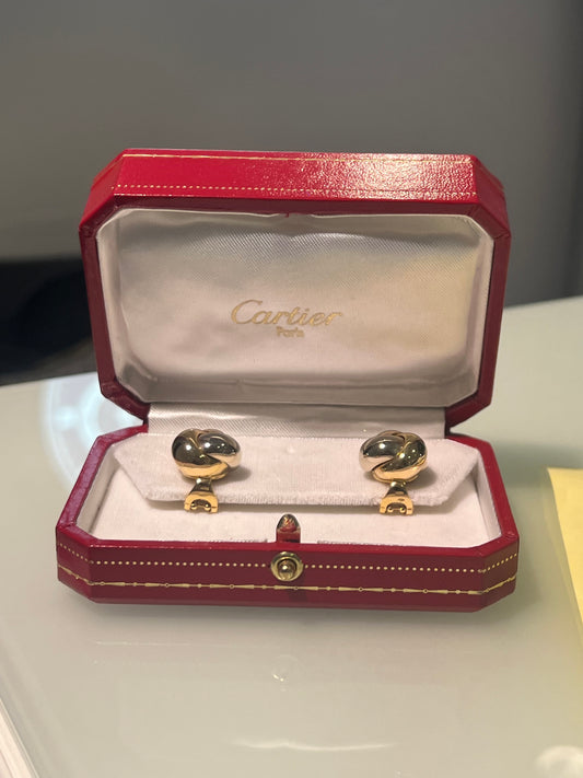 Original Cartier Bi-Color Ohrringe, 750er Gold, 18gw