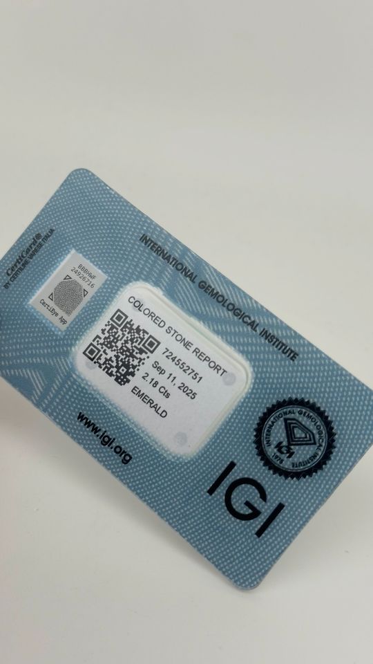 Natürlicher Smaragd 2.18ct – Kolumbien – IGI-Zertifikat